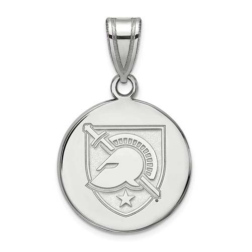 United States Military Academy Disc Pendant 5/8in 14k White Gold