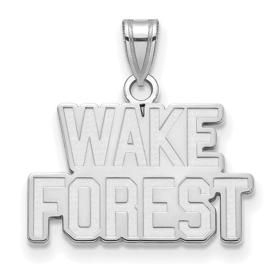 Wake Forest University Logo Charm 1/2in 14k White Gold