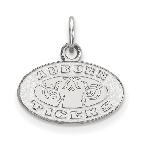 Sterling Silver 3/8in Auburn University Tigers Oval Pendant