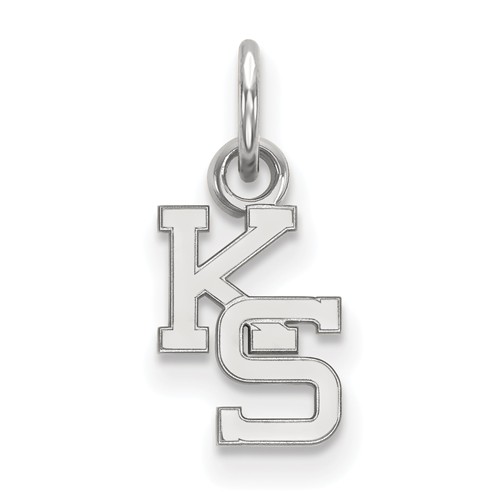 Kansas State University KS Charm 3/8in 14k White Gold