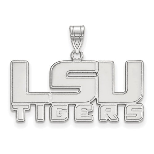 10kt White Gold 5/8in LSU TIGERS Pendant