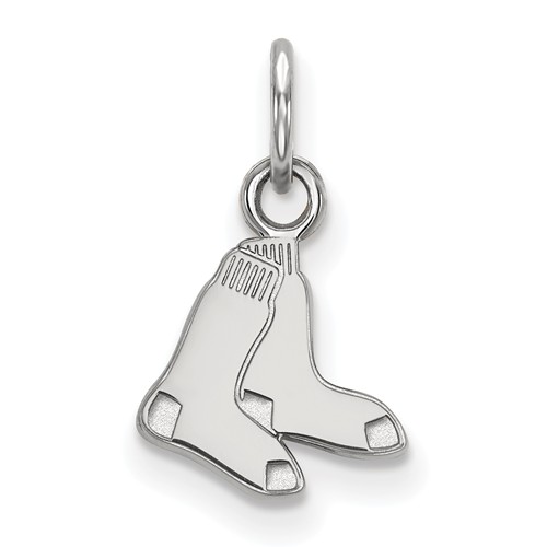 Sterling Silver 3/8in Boston Red Sox Socks Pendant
