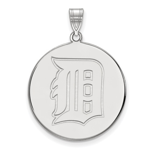 Sterling Silver 1in Detroit Tigers Disc Pendant