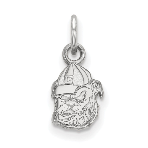 Sterling Silver 3/8in University of Georgia Bulldog G Hat Pendant