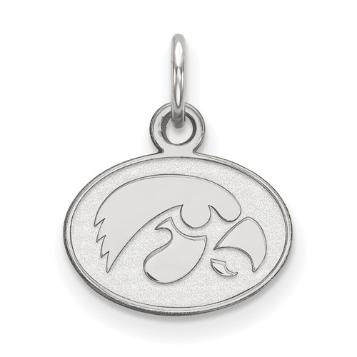 University of Iowa Oval Charm 3/8in Sterling Silver