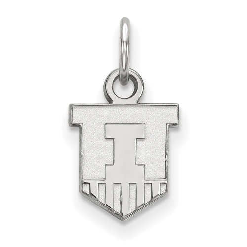 10kt White Gold 3/8in University of Illinois Victory Badge Pendant