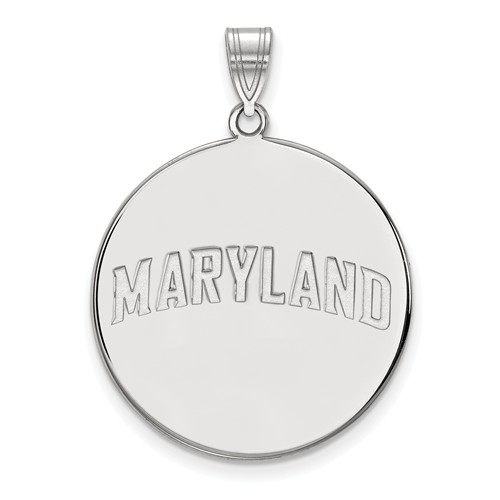 10k White Gold 1in MARYLAND Round Pendant
