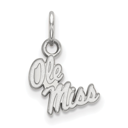 14k White Gold 3/8in University of Mississippi Ole Miss Charm