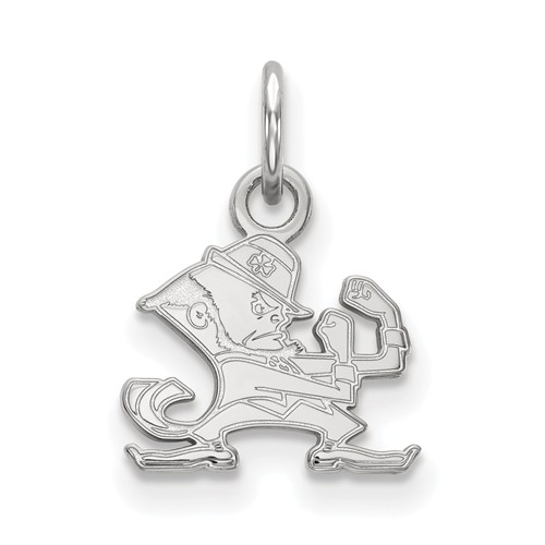 14k White Gold 1/2in University of Notre Dame Leprechaun Pendant