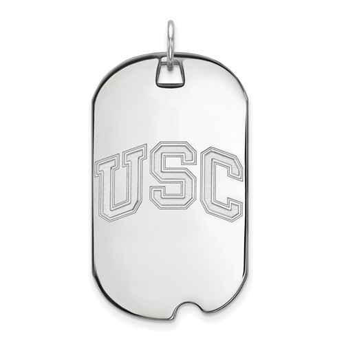 University of Southern California Dog Tag Large 10k White Gold