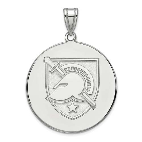 United States Military Academy Disc Pendant 1in 10k White Gold