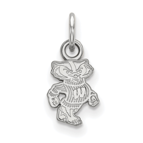 Sterling Silver 3/8in University of Wisconsin Badger Pendant
