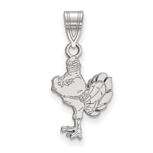 14k White Gold Virginia Tech HokieBird Pendant 5/8in