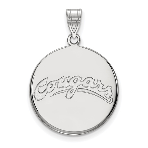 Sterling Silver 3/4in Washington State University  Cougars Disc Pendant