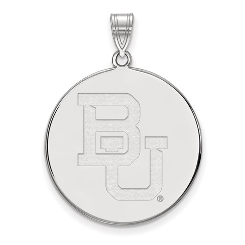 Sterling Silver 1in Baylor University Round Pendant