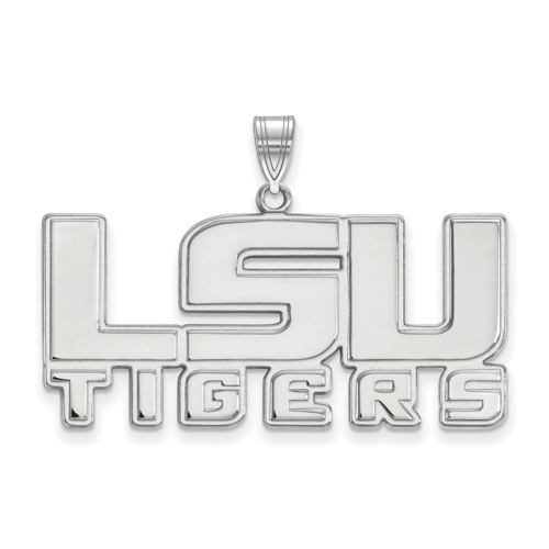 14kt White Gold 3/4in LSU TIGERS Pendant