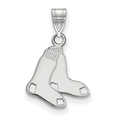 Sterling Silver 1/2in Boston Red Sox Socks Pendant