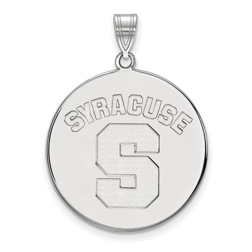 Syracuse University Disc Pendant 1in Sterling Silver