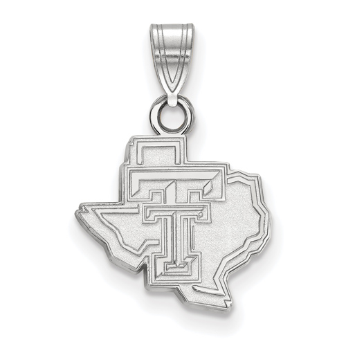 Sterling Silver 1/2in Texas Tech University State Map Pendant
