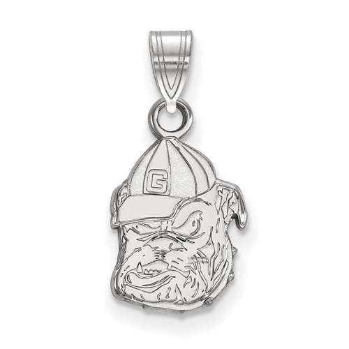 Sterling Silver 1/2in University of Georgia Bulldog G Hat Pendant