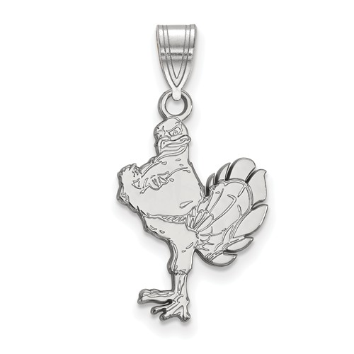 14k White Gold Virginia Tech HokieBird Pendant 3/4in