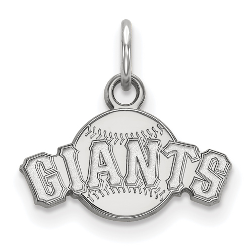 Sterling Silver 3/8in San Francisco Giants Arched Baseball Pendant