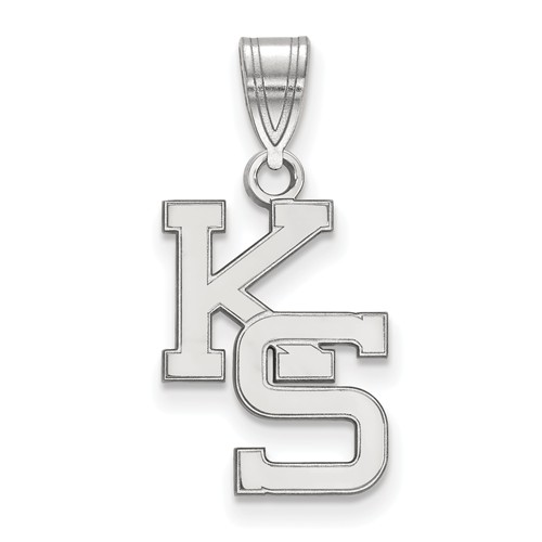 Kansas State University KS Pendant 5/8in 14k White Gold