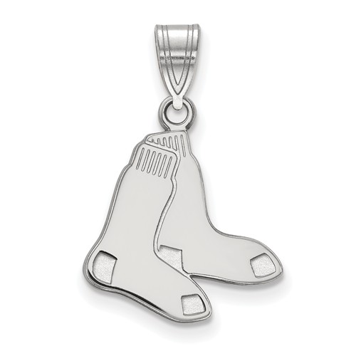 Sterling Silver 5/8in Boston Red Sox Socks Pendant