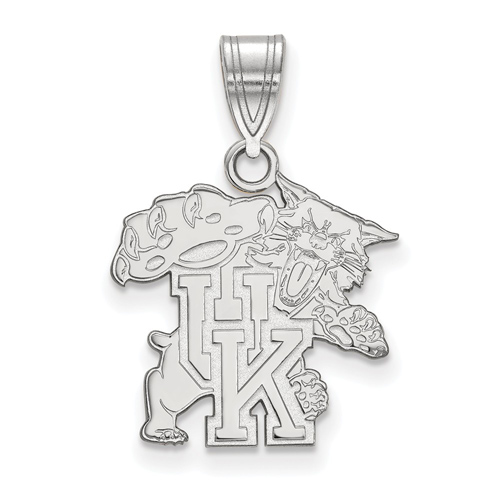14kt White Gold 5/8in University of Kentucky Wildcat Pendant