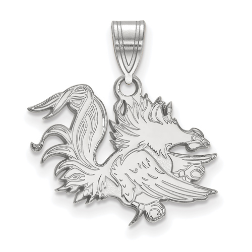 Sterling Silver 5/8in University of South Carolina Gamecock Pendant
