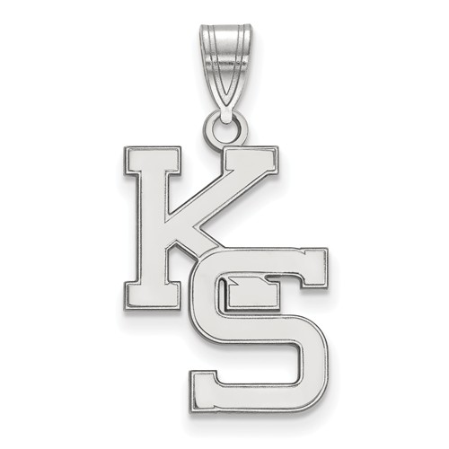 Kansas State University KS Pendant 3/4in 10k White Gold