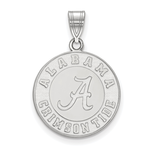 Sterling Silver Round Alabama Crimson Tide Pendant
