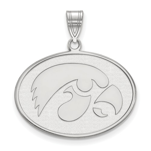 University of Iowa Oval Pendant 3/4in Sterling Silver