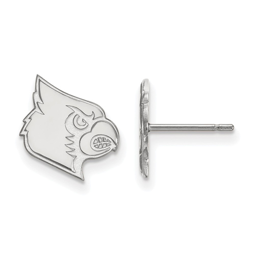 14k White Gold University of Louisville Louis Stud Earrings