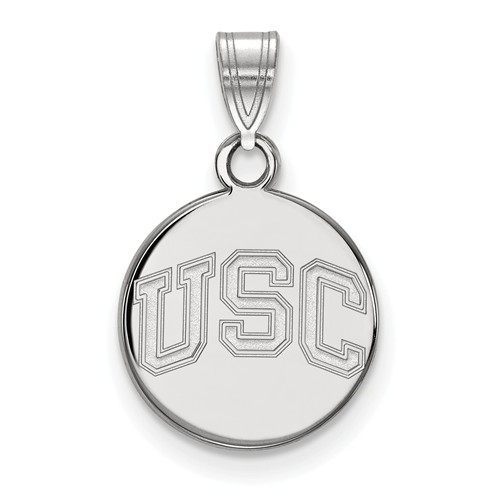 Sterling Silver 1/2in University of Southern California Round Pendant
