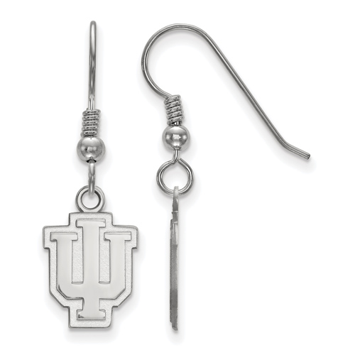 Sterling Silver Indiana University Outline Logo Dangle Wire Earrings