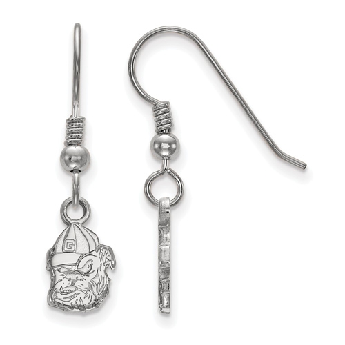 University of Georgia Bulldog XS Dangle Earrings Sterling Silver
