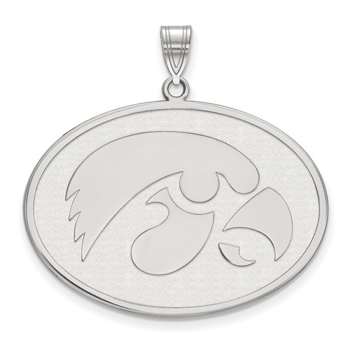 Sterling Silver 1in University of Iowa Oval Pendant
