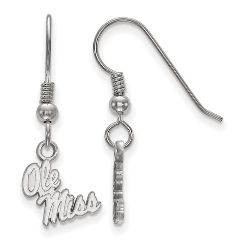 Sterling Silver Ole Miss Extra Small Dangle Earrings