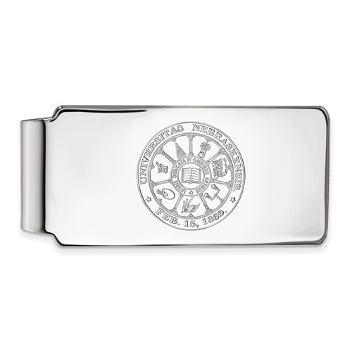 Sterling Silver University of Nebraska Crest Money Clip