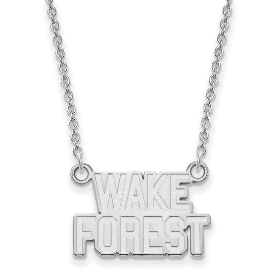 Wake Forest University Logo Necklace 10k White Gold