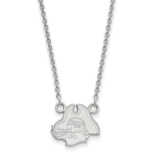 East Carolina University Pirate Pendant on Necklace Sterling Silver