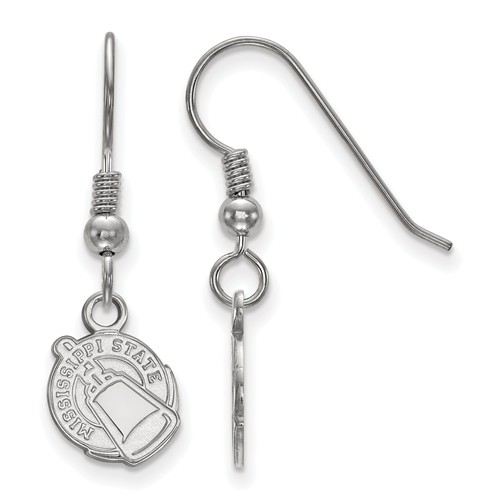 Mississippi State University Cowbell Dangle Earrings Sterling Silver