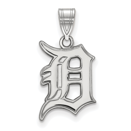 Sterling Silver 5/8in Detroit Tigers Classic D Pendant