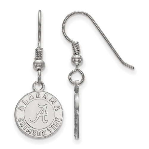 Sterling Silver University of Alabama Crimson Dangle Wire Earrings