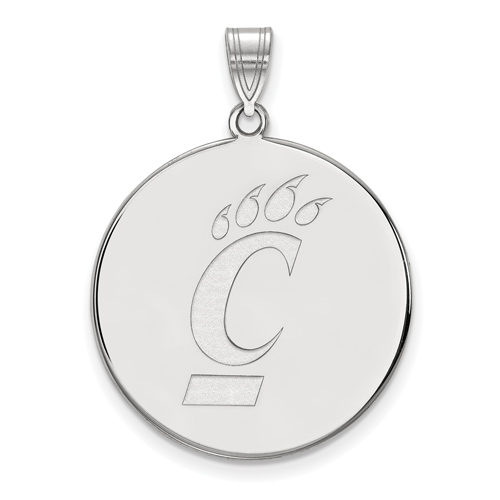 Sterling Silver 1in University Of Cincinnati Round Pendant