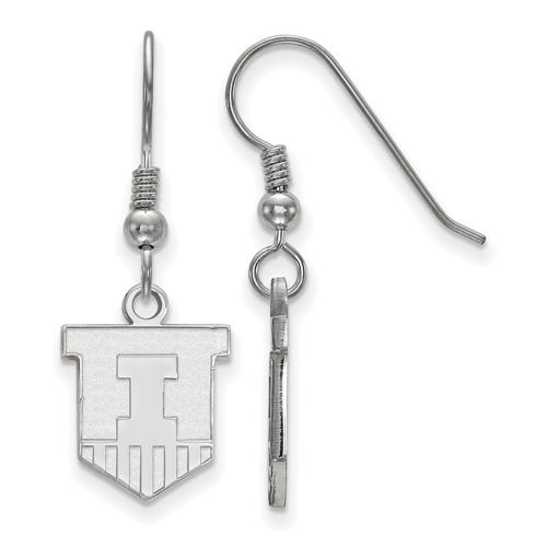 Sterling Silver University of Illinois Victory Badge Dangle Earrings