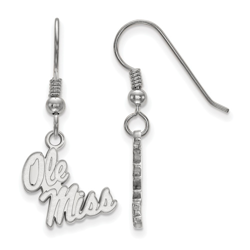 University of Mississippi Ole Miss Dangle Earrings Sterling Silver