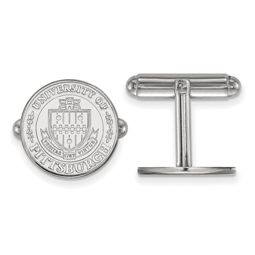 Sterling Silver University of Pittsburgh Crest Cuff Links