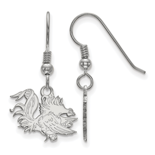 Silver University of South Carolina Gamecock Dangle Wire Earrings